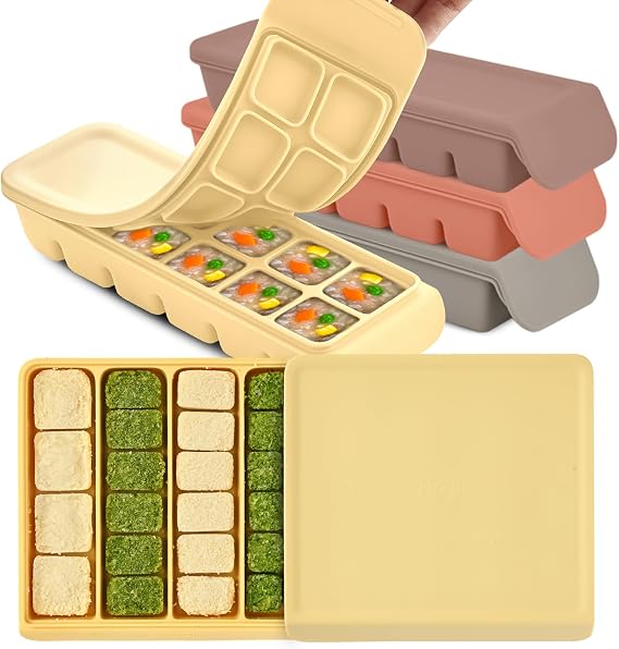 All-in-One Baby Food Storage Bundle - Silicone Container + 4 Freezer Trays