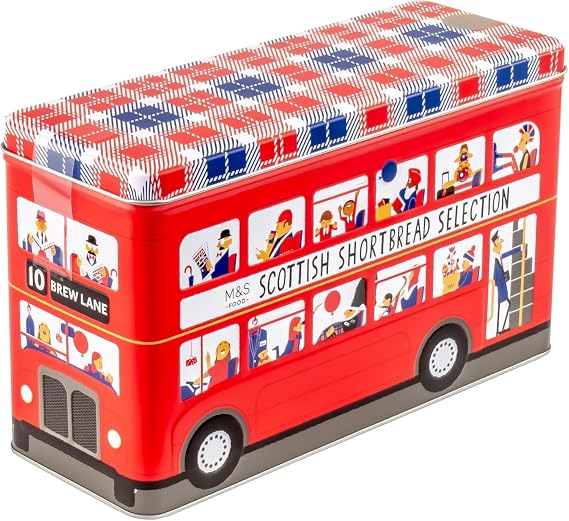 M&S Scottish Shortbread Selection Tin, London Red Bus Design, 500g