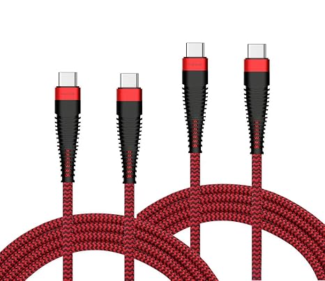 6ft and 10ft Long PD USB C Cables Fast Charge Cord Compatible with Samsung Galaxy S25 Ultra, Power Wire Type-C to Type-C Data Sync High Speed Braided