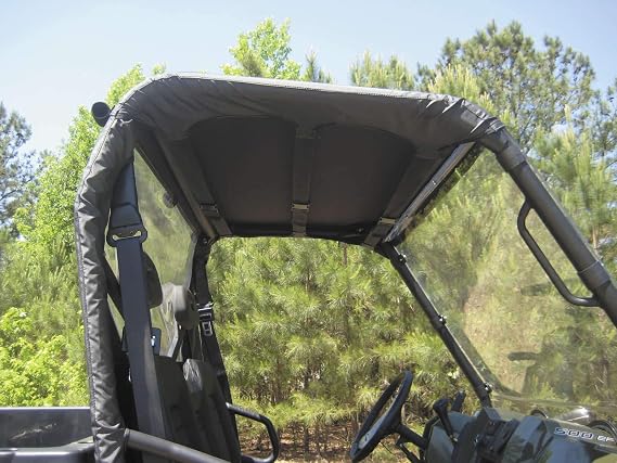 Seizmik UTV Soft Rear Windshield and Soft Roof Top Kit Compatible with Polaris Midsize Round Tube Ranger 2009-2022 UTV Models | All Terrain Windshield | Side by Side Accessories