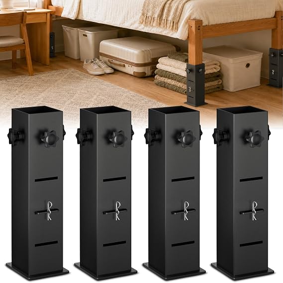 Heavy Duty Dorm Bed Risers Extenders, Fits Bed Legs 1.5" to 2.2" Diameter