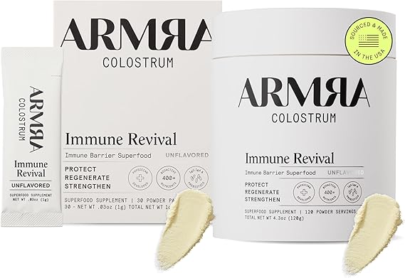 ARMRA ColostrumTM Premium Powder, Grass Fed, Gut Health Bloating Immunity Skin & Hair, Contains 400+ Bioactive Nutrients, Keto, Gluten & Fat Free (Unflavored Bundle | 150 Servings)