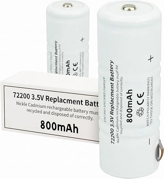 2-Pack Replacement Battery for Welch Allyn 72200 3.5V 800mAh Ni-Cd Rechargeable Battery Compatible with 60835, 71000, 71670 Power Handles