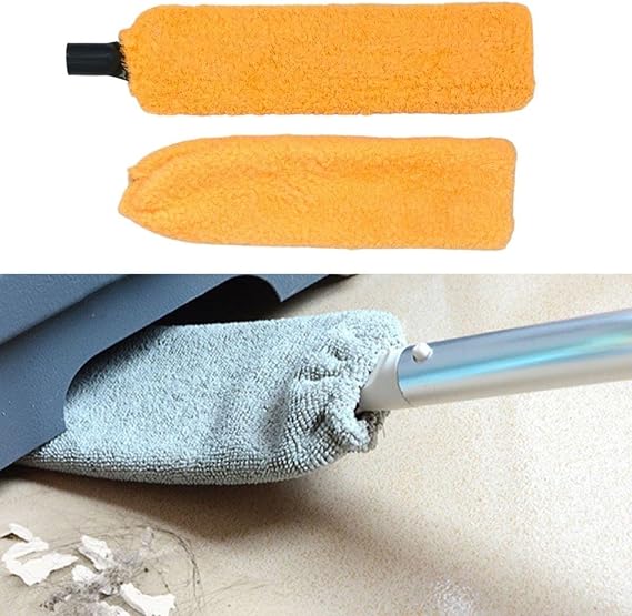 Saplı Mikrofiber Başlıklı Girintili Yüzey Temizleme Mopu Toz Alma Fırçası