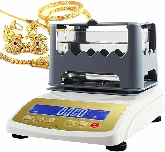Gold Purity Testing Machine Precious Metal Densimeter Authenticity Tester for Gold Silver K Gold Palladium Platinum,600K