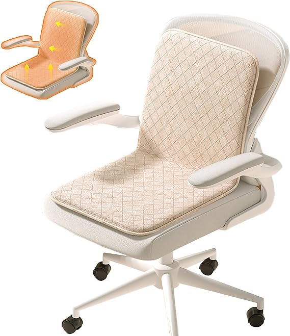 Seat Warmer for Office Chair Heated Seat Cushion Heated Chair Pad Chair Heating Pad, Adjustable Temperature(Beige)