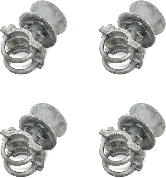3" Round Post x 2 1/2" Round Gate Frame Steel Cantilever Roller for Sliding Gates - 6" Wheel (4 Pack)