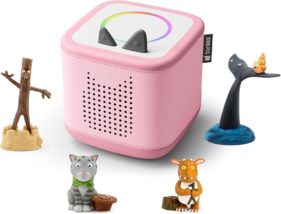 Toniebox 2 Audio Player Julia Donaldson Bundle for Kids 3+ with Stick Man, Snail and Whale, Gruffalo’s Child, and Tabby McTat - Cloud Pink