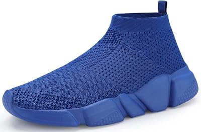 Santiro Mens Walking Shoes Breathable Knit Slip On Sneakers Lightweight Athletic Gym Shoes