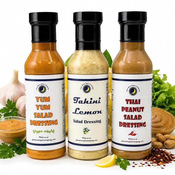Salad Dressing Variety 3 Pack | Tahini Lemon, Yum Yum & Thai Peanut