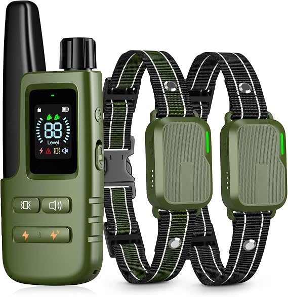 Dog Shock Collar - 4500FT Dog Training Collar with Remote, Grenn 2 Pack