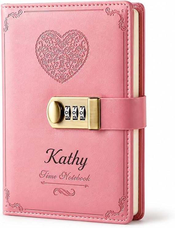 Personalized Password Diary with Lock A5 Leather Journal with Combination Lock, Private Notebook for Girls, Teens & Women, Secure Writing Journal Gift