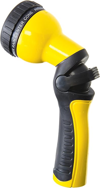 Dramm One Touch Revolution 9 Pattern Spray Gun with Thumb Control Water Flow, Perfect for Water Restricted Areas when Watering Plants, Pots, Baskets, Vegetables, Yellow