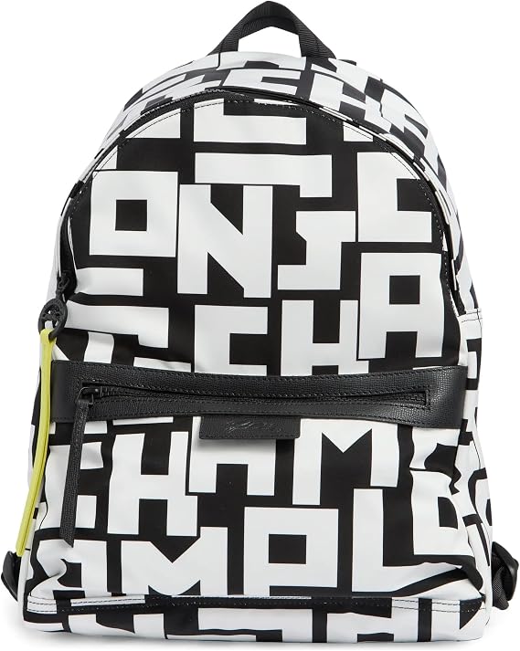 LongChamp Women's LGP Black White Logo Large Backpack