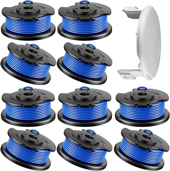 11Pack .065" String Spool Compatible with Hart Auto-Feed String Trimmer Cordless Trimmers and Cover Cap Replacement Part,Replacement Hart Auto-Feed Pre-Wound Spool Line each 11ft (10Spools, 1Cap)