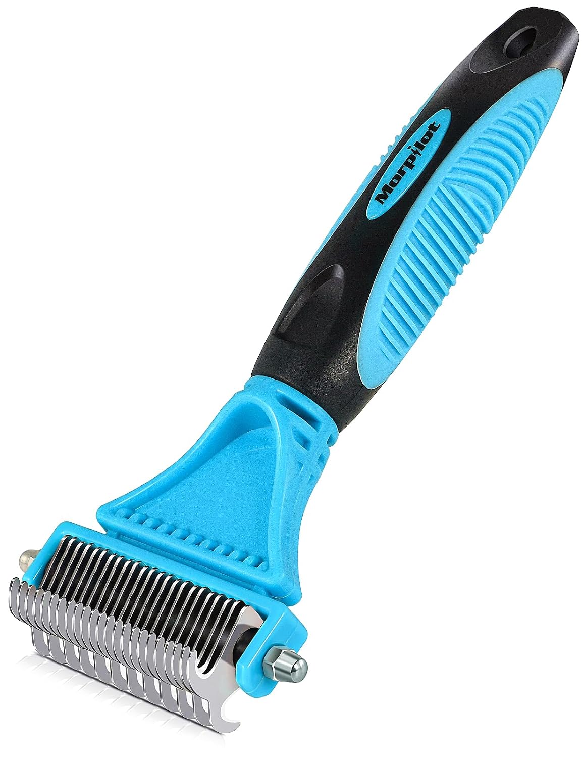 Morpilot Dog Grooming Brush, Dog Dematting Comb Tool, Cat Comb - 2312 Double Sided Teeth Blade Dog Undercoat Rake Comb for Small Medium & Large Dogs Effectively Reduces Hair Loss by up to 90