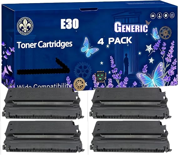 E30 Toner Cartridges Compatible for Canon FC 280 FC 280 Series FC 288 FC 290 FC 290 Series FC 298 FC 300 FC 310 Printers, Black High Yield 4000 Pages Printer Accessories (4 Pack Black)