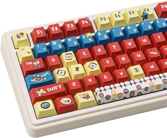 PBT Keycaps Circus Night Cute 130 Keys MX Switch Custom Key Cap