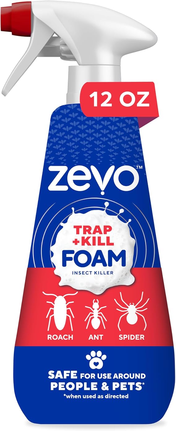 Zevo Trap & Kill Foam Insect Killer for Roaches & Spiders 12 fl oz