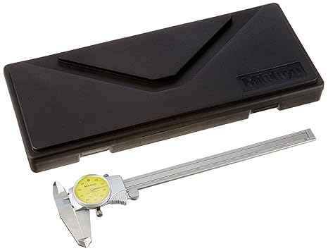 Mitutoyo 505-733 D20FX Dial Caliper, 1 mm/Rev, 0 mm-200 mm, 0.01 mm | Ultra-smooth sliding, shock protection, measures outside/inside dimensions and depths & steps, 1 mm pitch per revolution