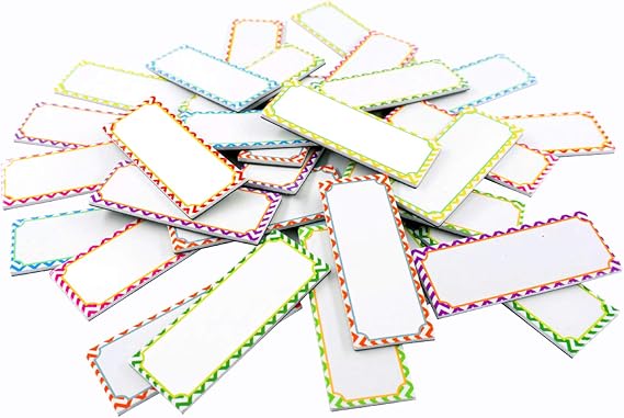 Magnetic Dry Erase Labels Name Plates White Board 40 Labels 8 Colors,2.2" x1.2"