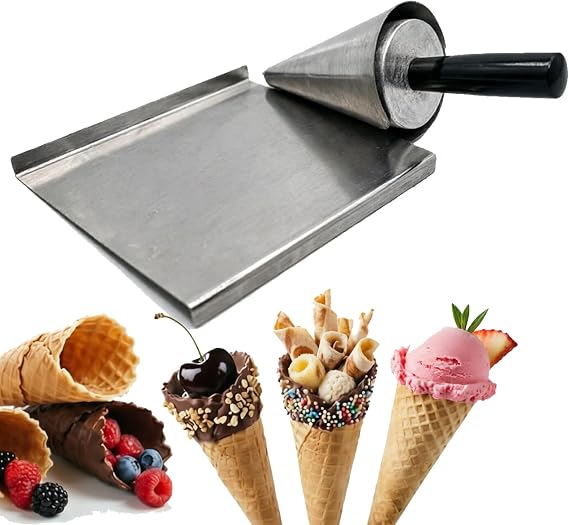 Ice Cream Waffle Cone Roller, Stainless Steel Waffle Cone Shaper Tool