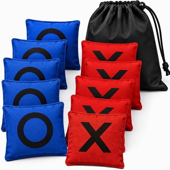 Bean Bags for Cornhole and Tic Tac Toe Tossing Games, Fun Indoor Outdoor Yard Games Toys for Kids Adult Family Boys and Girls