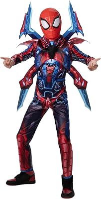 Jazwares SPIDER-MAN Mech Strike Monster Hunters Boys Kids Unisex Halloween Cosplay Costume with Jumpsuit, Armor, and Mask