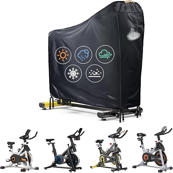 Heavy Duty 420DWaterproof Exercise Bike Cover,Outdoor Stationary Bike Cover
