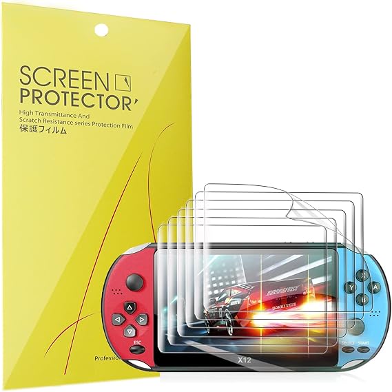 Blueshaweu Compatible for CredevZone X12 Handheld Game Console Screen Protector, [6 Pack] Full Coverage TPU Clear Film Compatible for CredevZone X12 Handheld Game Console 5.1 inch