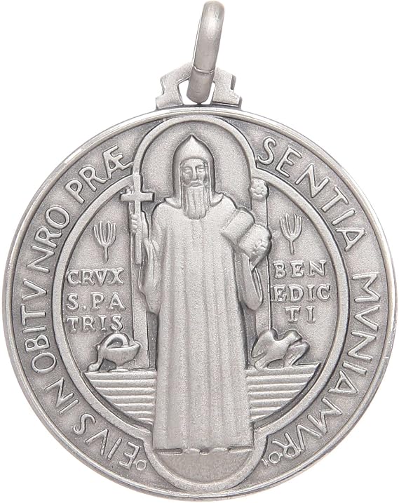 Holyart Saint Benedict Medal Silver 925, 50 mm (1.97 inc.)