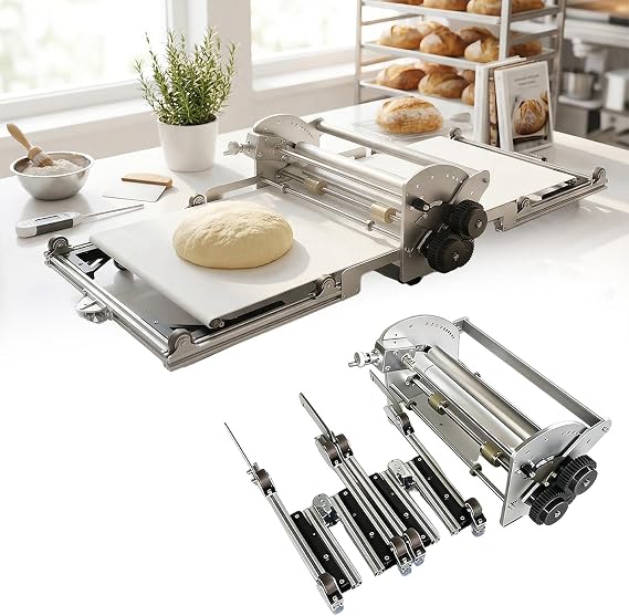 Folding Electric Dough Roller Machine,Pro Tabletop Pastry Sheeter with Sheeter Board 40×17.7in, 2-30mm Thickness Control,Puff Pastry Laminator for Croissants, Pastry & Fondant Table Top Design