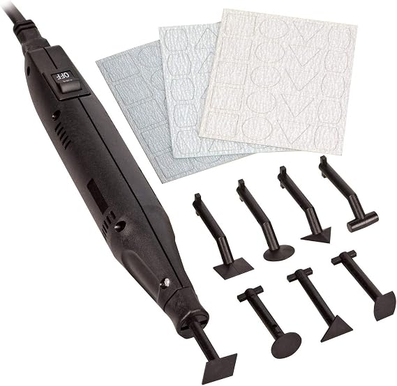 MicroLux Micro Sander, Mini Reciprocating Power Sander for Models, Miniatures, Wood, Plastic & Metal, 7,000 Strokes/Minute, 8 Sanding Tips & 60 Sanding Pads, Made in Japan