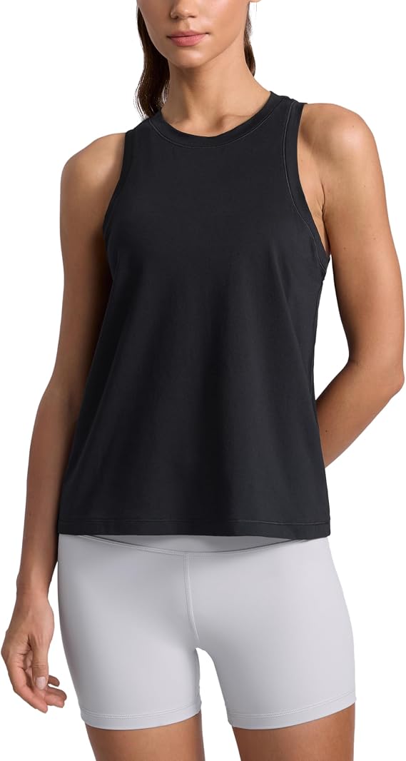 CRZ YOGA Cotton-Blend Racerback Tank Top