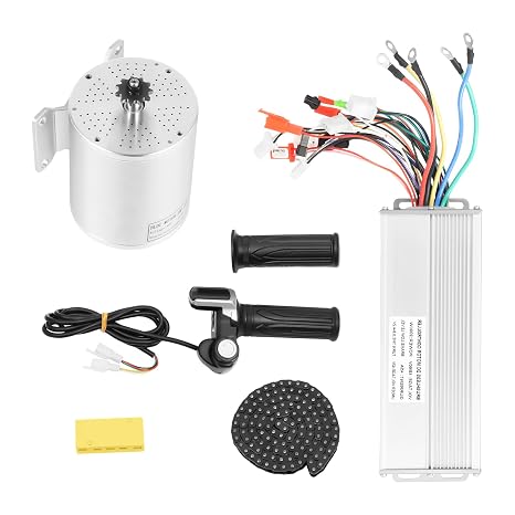 48V 2000W Electric Brushless DC Motor Complete Kit,4300RPM High Speed Motor, with 45A 18 Brushless Mosfet Controller, Battery Display LCD Throttle, Electric Scooter Bicycle Motorcycle Mid Drive Motor