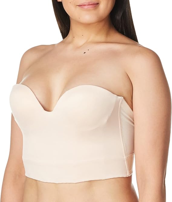 Carnival Women's Low Plunge Backless Seamless Molded Longline Bra