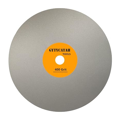 Diamond Flat Lap Disc, Dia 6" x 1/2" Arbor, 400 Grit