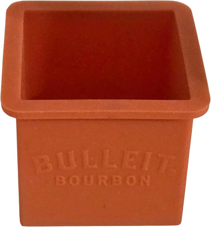 Bulleit Bourbon Silicone Ice Mold, Square Shape, Terracotta Orange