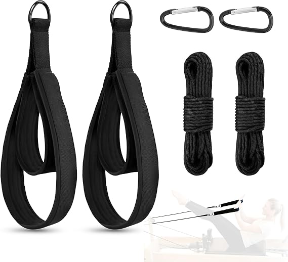 Rope and Padded Double Loop Kit for Balanced Body Pilates Reformer, Straps with D Rings and Adjustable Length Rope for Studio, for Clinical, for Allegro 1 Pilates Reformers Equipment