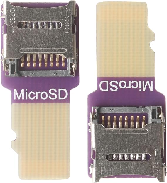 Pinjongze Micro SD TF Card Flip-Cover Extension Adapter, Micro SD TF Memory Card Male-to-Female Conversion Kit Test Tool PCBA Adapter, Suitable for Car GPS, 3D Printers, Raspberry Pi (2 pcs)