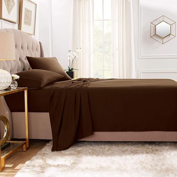 5PCs Split King Sheets Sets For Adjustable Beds 800 Thread Count 100% Cotton Bed Sheets Split Sheet Set, Chocolate Split Sheet Set, Single Ply Long-Staple Yarns,Fits Mattress Upto 14'' Deep Pocket