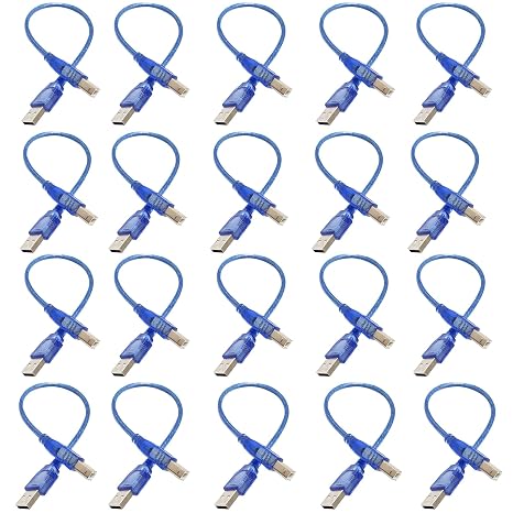 SmaringRobot USB A to USB B Cable Wire, USB 2.0 Cable Connectors, Printer Cables Wire for Connecting Printers to a PC or Mac (20Pcs * 11.81IN)