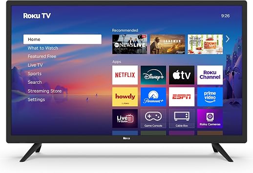 Roku Smart TV 32-Inch Select Series 720p HD RokuTV with Roku Voice Remote, Bright Picture, Customizable Home Screen Live Local News, Sports, Gaming