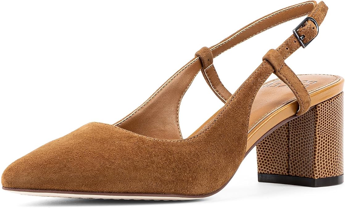 Donald Pliner Womens Shanie Slingback Pump Heel, 2" Block Heel Shoes for Comfort, Womens Heels with Padded Insole