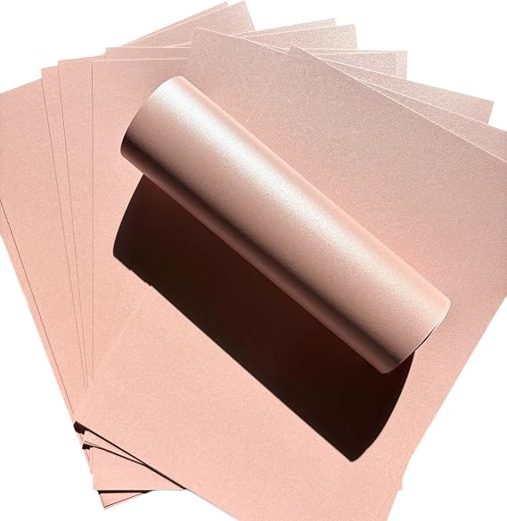 10 Sheets Rose Silver Pink A4 Card Pearlescent Shimmer Decorative Double Sided 300gsm