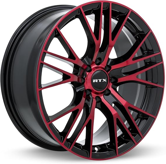 Alloy Wheel, Vertex 18x8 5x114.3 ET40 C73.1 Black Machined Red