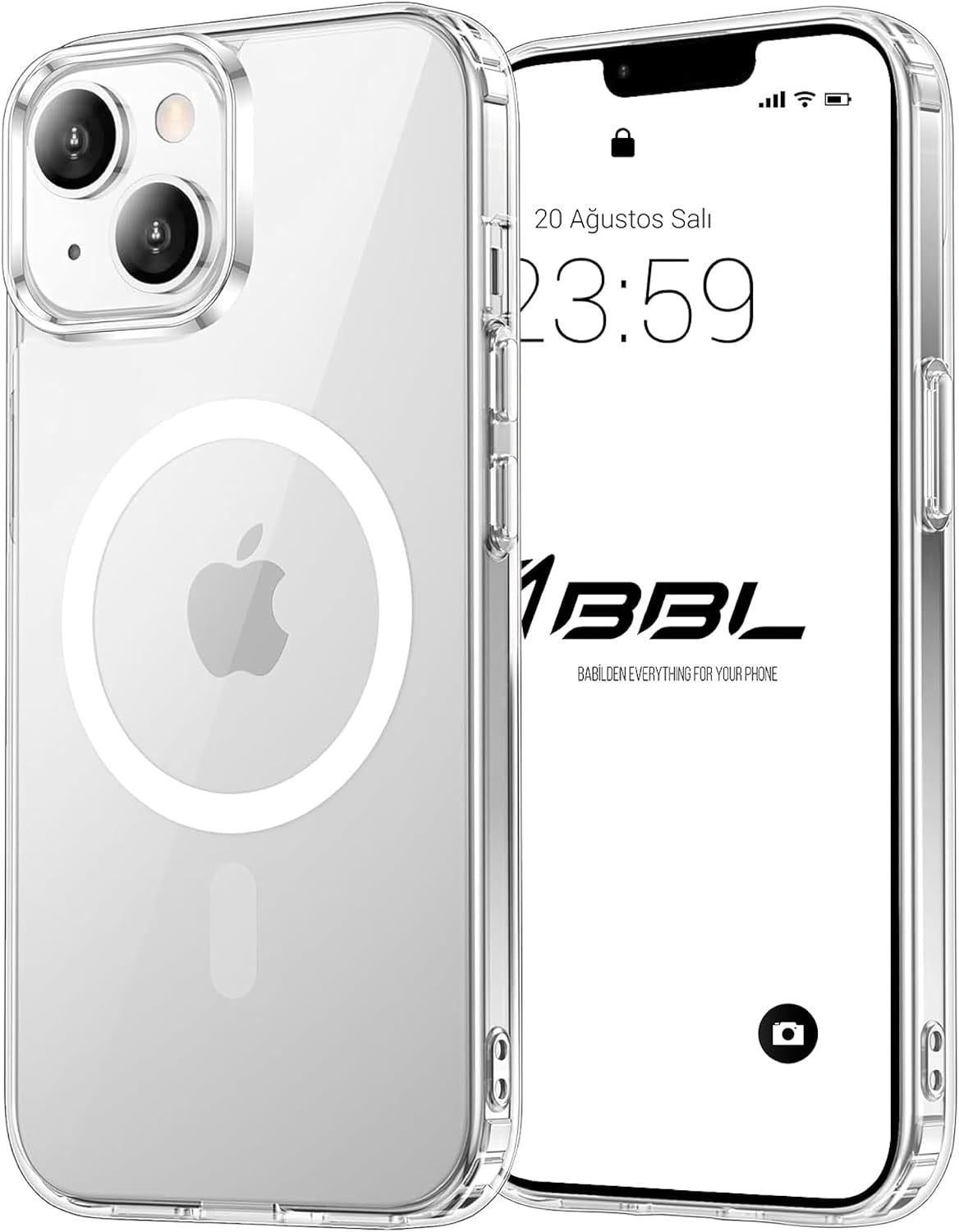 Case for iPhone 14 from Babylon Transparent Case with Camera Protection and Magsafe Wireless Charging Feature