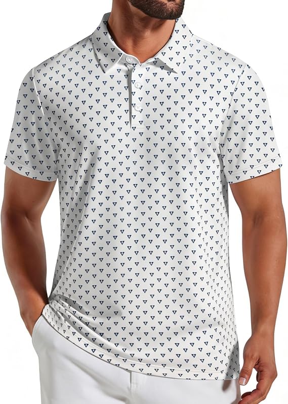 COOFANDY Mens Golf Polo Shirts Short Sleeve Quick Dry Casual Collared Shirt