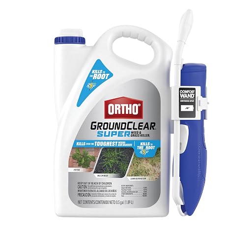 Ortho GroundClear Super Weed & Grass Killer1 with Comfort Wand, 0.5 gal. | Ready-to-Use Weed Killer Spray, Continuous Spray, Kills the Toughest Weeds and Grasses to the Root