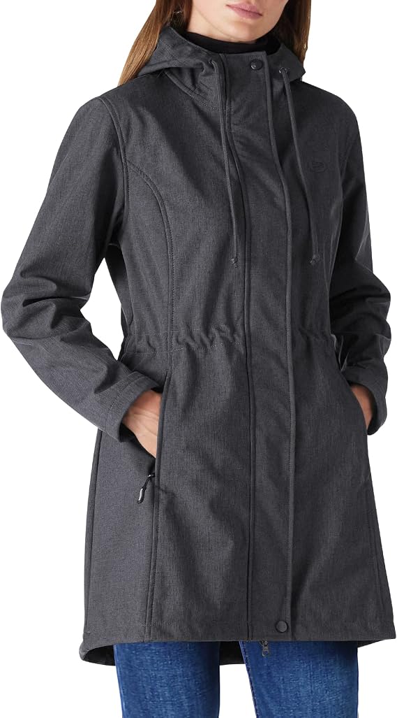 Outdoor Ventures Women's Waterproof Fleece Lined Hooded Softshell Rain Coat